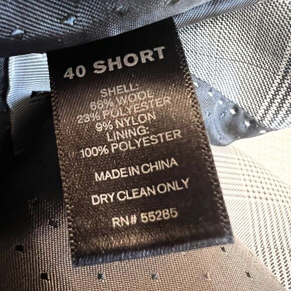 Express Photographer Blazer Black & White Plaid Wool Blend Men’s Fitted 40S - Picture 12 of 12